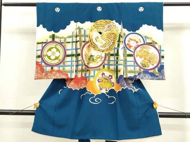 平和屋着物[]お宮参り 男の子 祝着 産着 初着 のしめ 刺繍 鷹 龍 狛