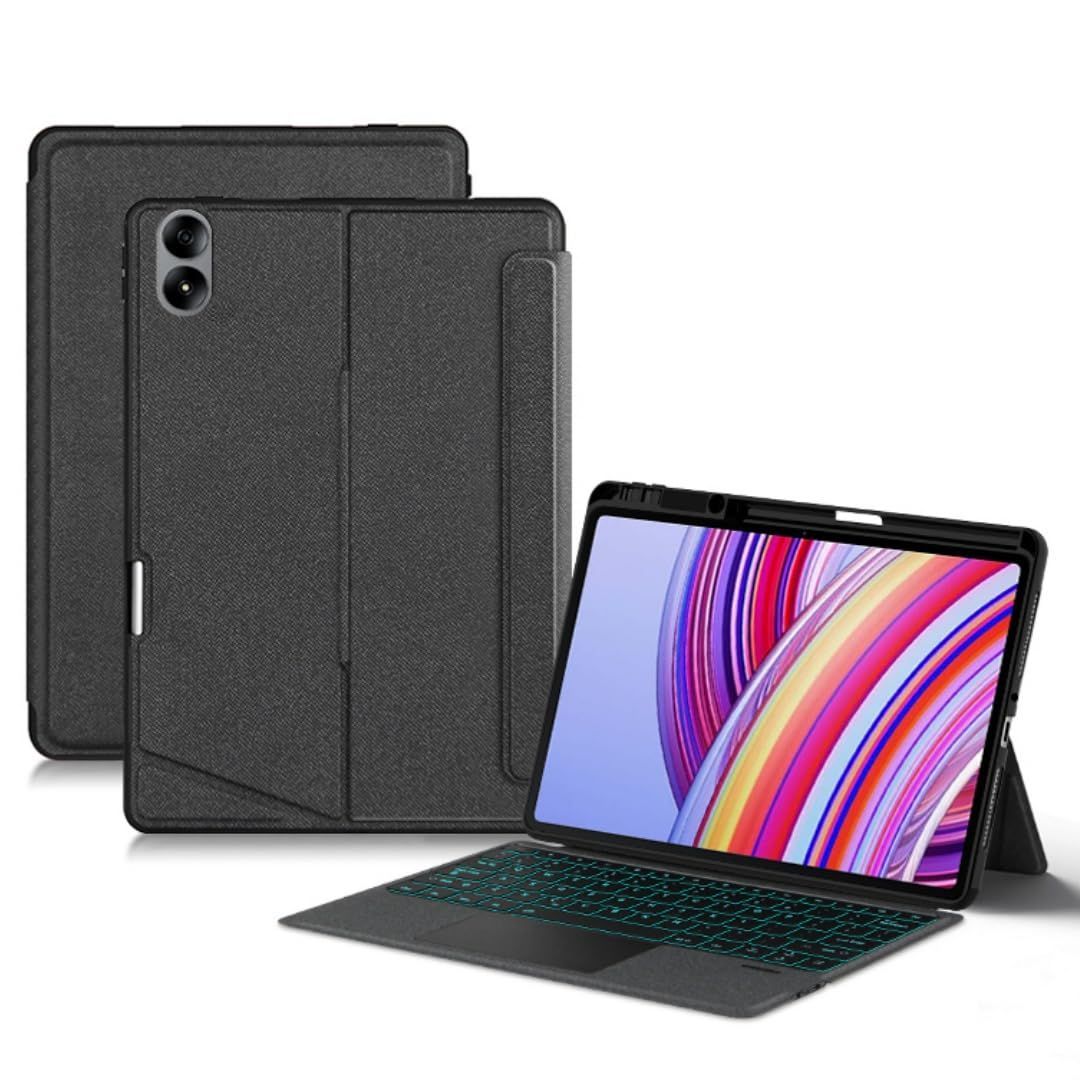 縦置き対応 Xiaomi Poco Pad 12.1 キーボード タッチパッド バックライト付き マグネット式 ケース 分離式 シャオミ Xiaomi Redmi Pad Pro 12.1インチ キーボードケース トラックパッド付き