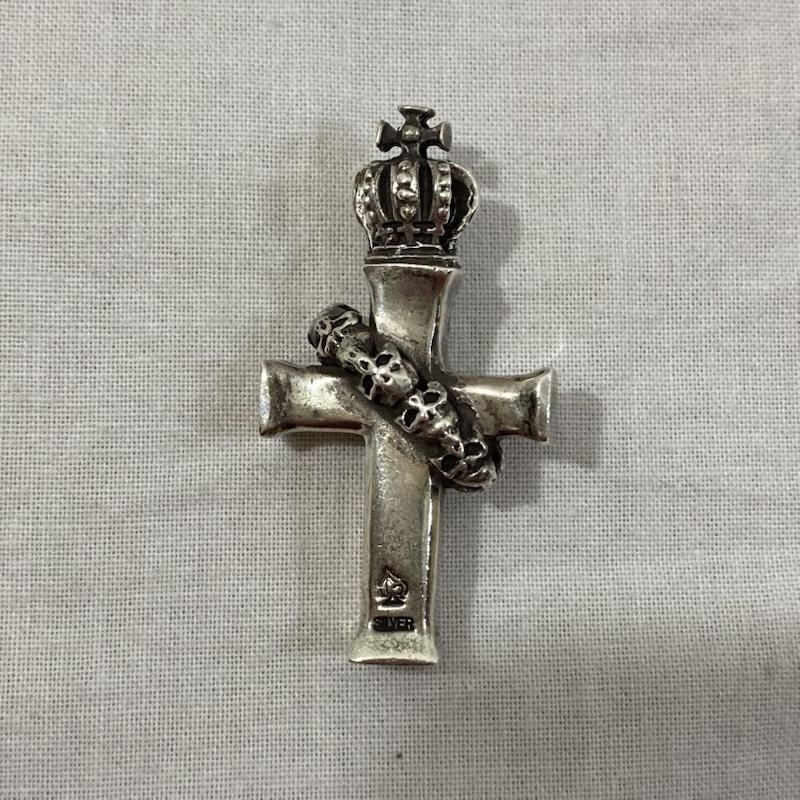 SV 925スカル&クロスネックレス Skull Pendant TOP -SILVER925 スカル