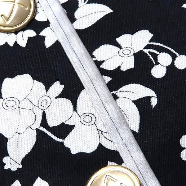 axc レオナール LEONARD ジャケット 11AR 黒 白 金ボタン ノーカラー