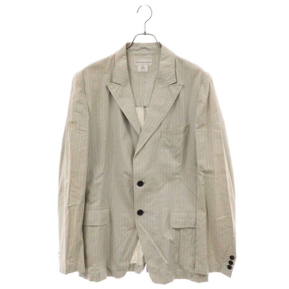 DRIES VAN NOTEN (ドリスヴァンノッテン) ライカ期 コットン ストライプ テーラードジャケット マルチ 3751-1414