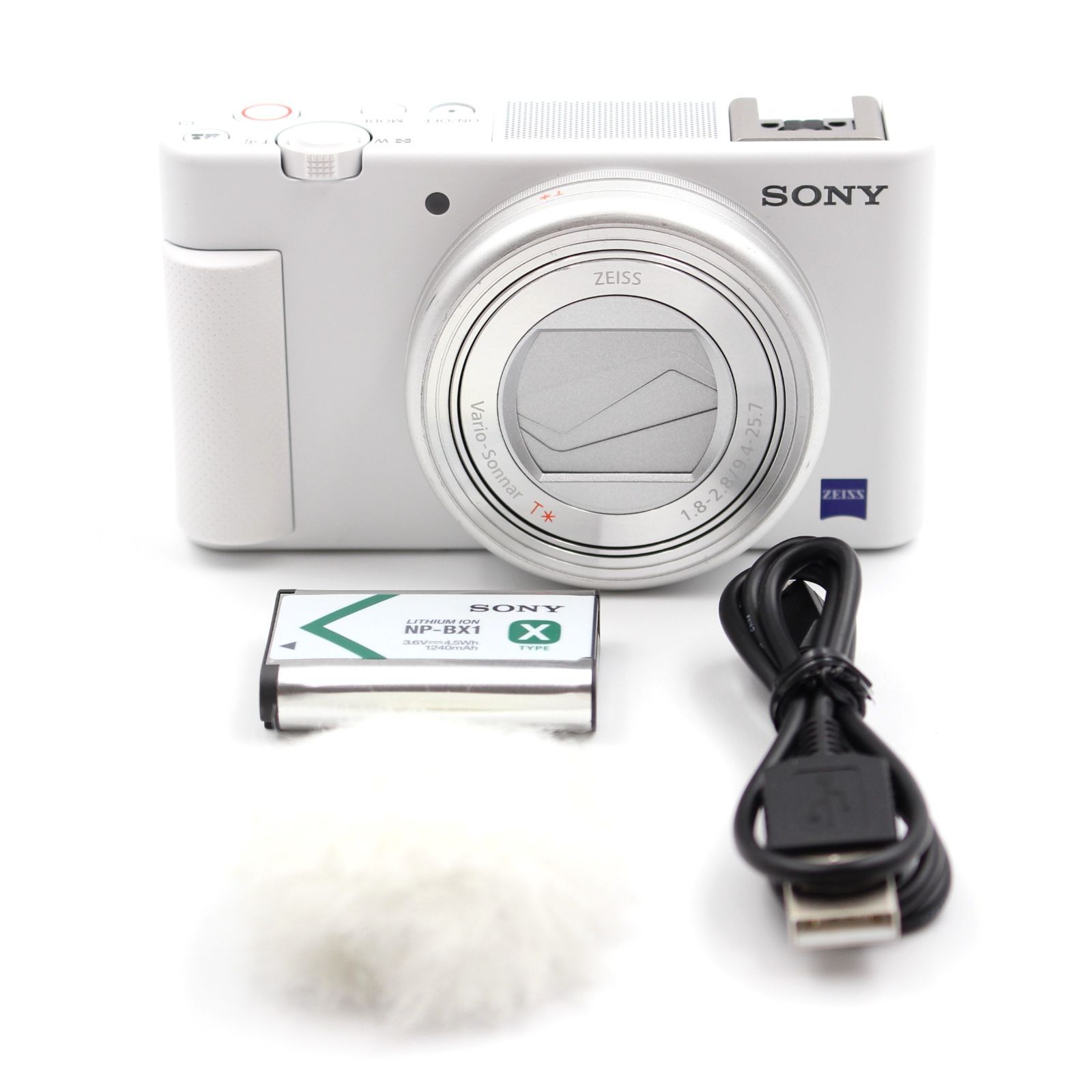 ■極上品■ SONY ZV-1 ボディ ホワイト VLOGCAM Vlog用カメラ ウィンドスクリーン付属 コンパクトデジタルカメラ ソニー