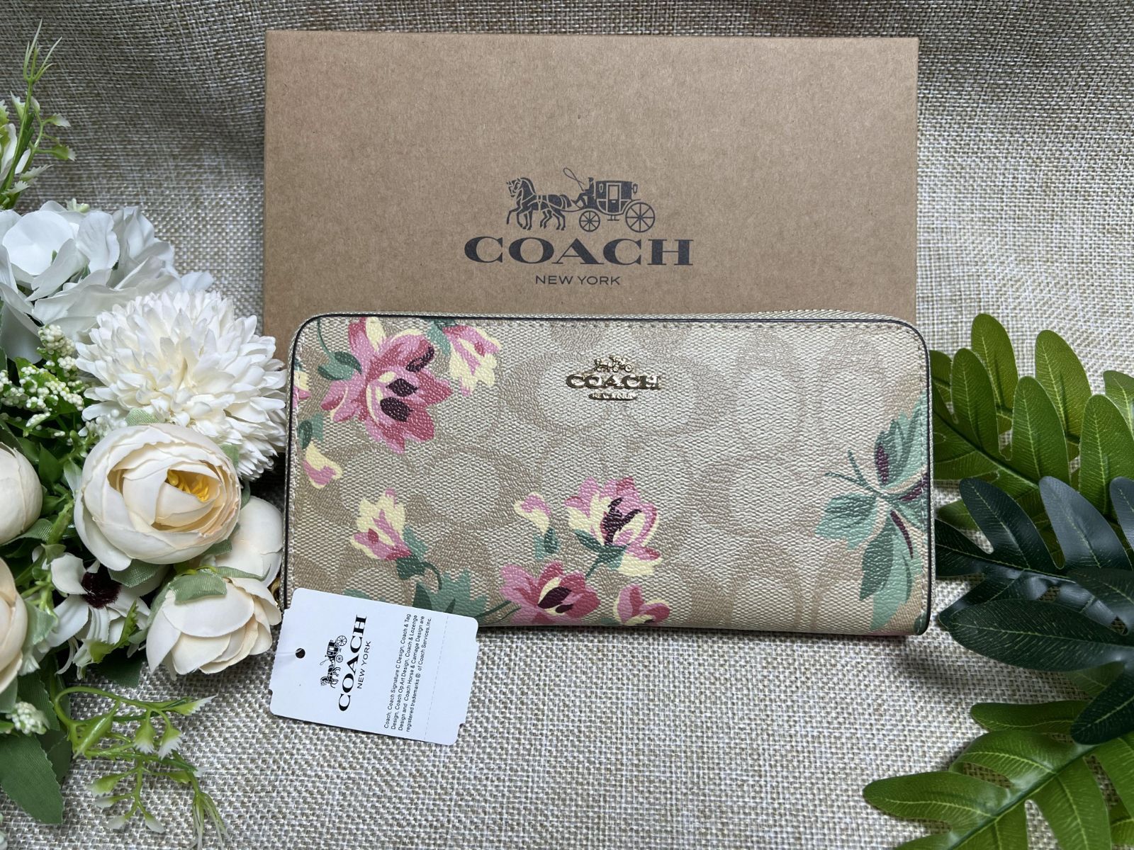 COACH コーチ 財布 長財布 シグネチャー フローラル リリィ プリント