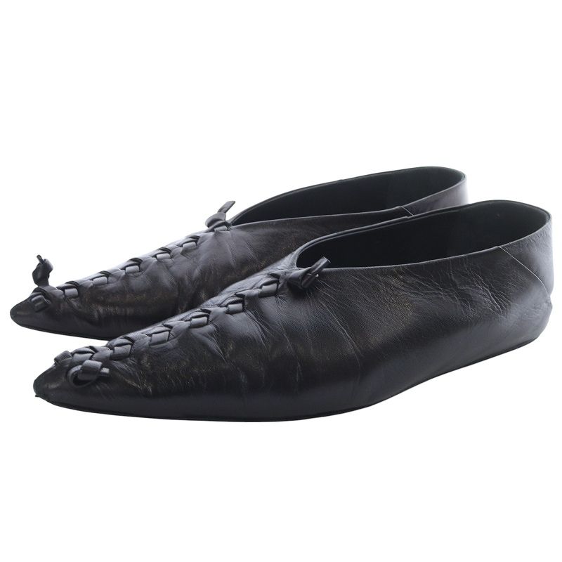 ジルサンダー JIL SANDER フラットシューズ レザー Scarpa ballerina 36.5 23.5cm 黒