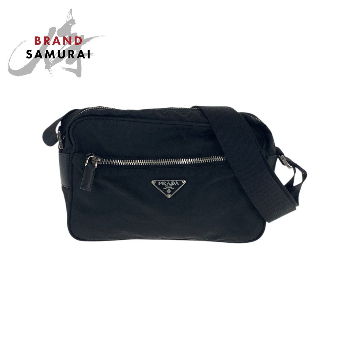 【極美品】プラダ テスート メッセンジャー ショルダーバッグ 三角ロゴ ブラック PRADA - プラダ ショルダーバッグ アマゾン型 三角ロゴ カメラ