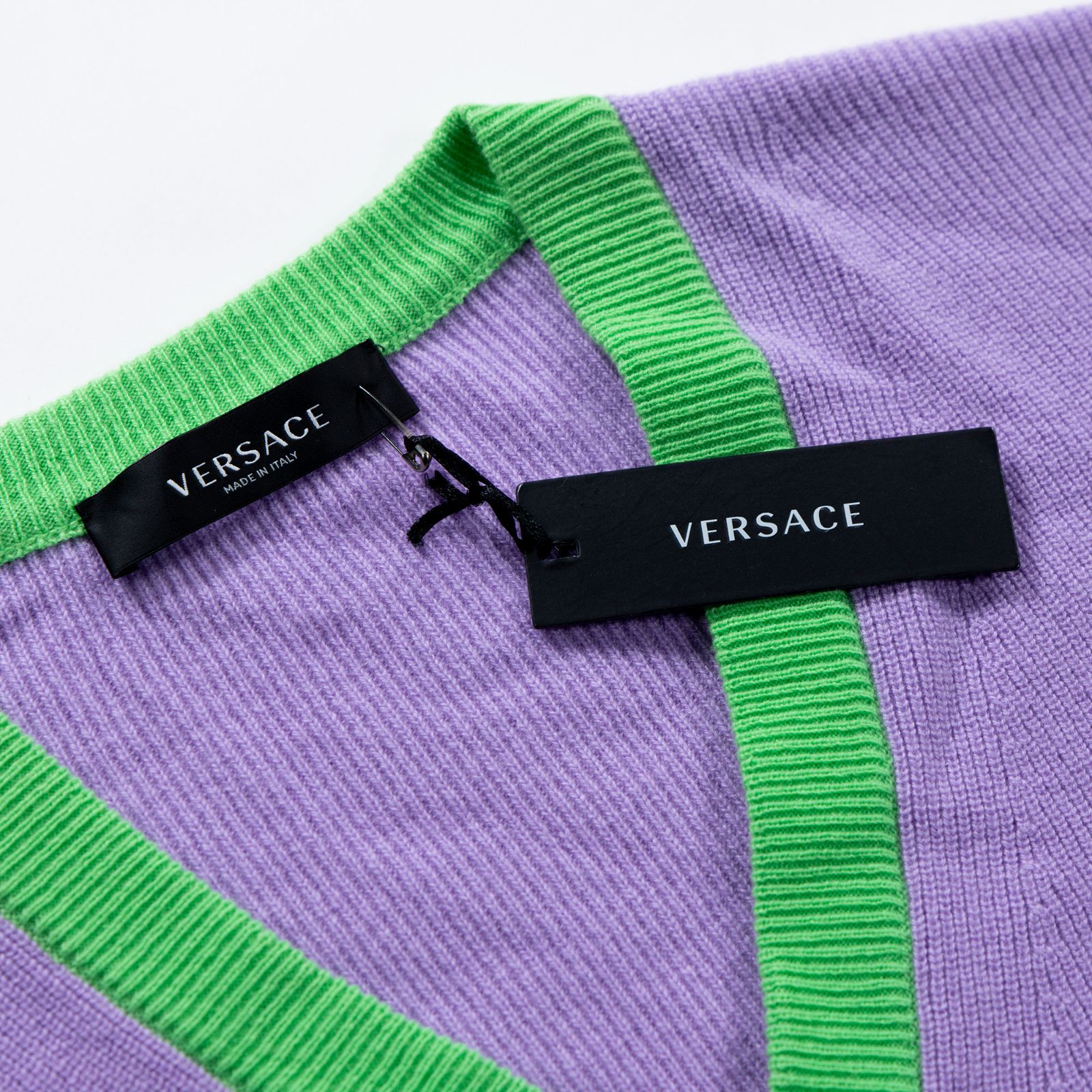 ヴェルサーチ VERSACE マルチカラー Vネックニット ◇新品未使用品