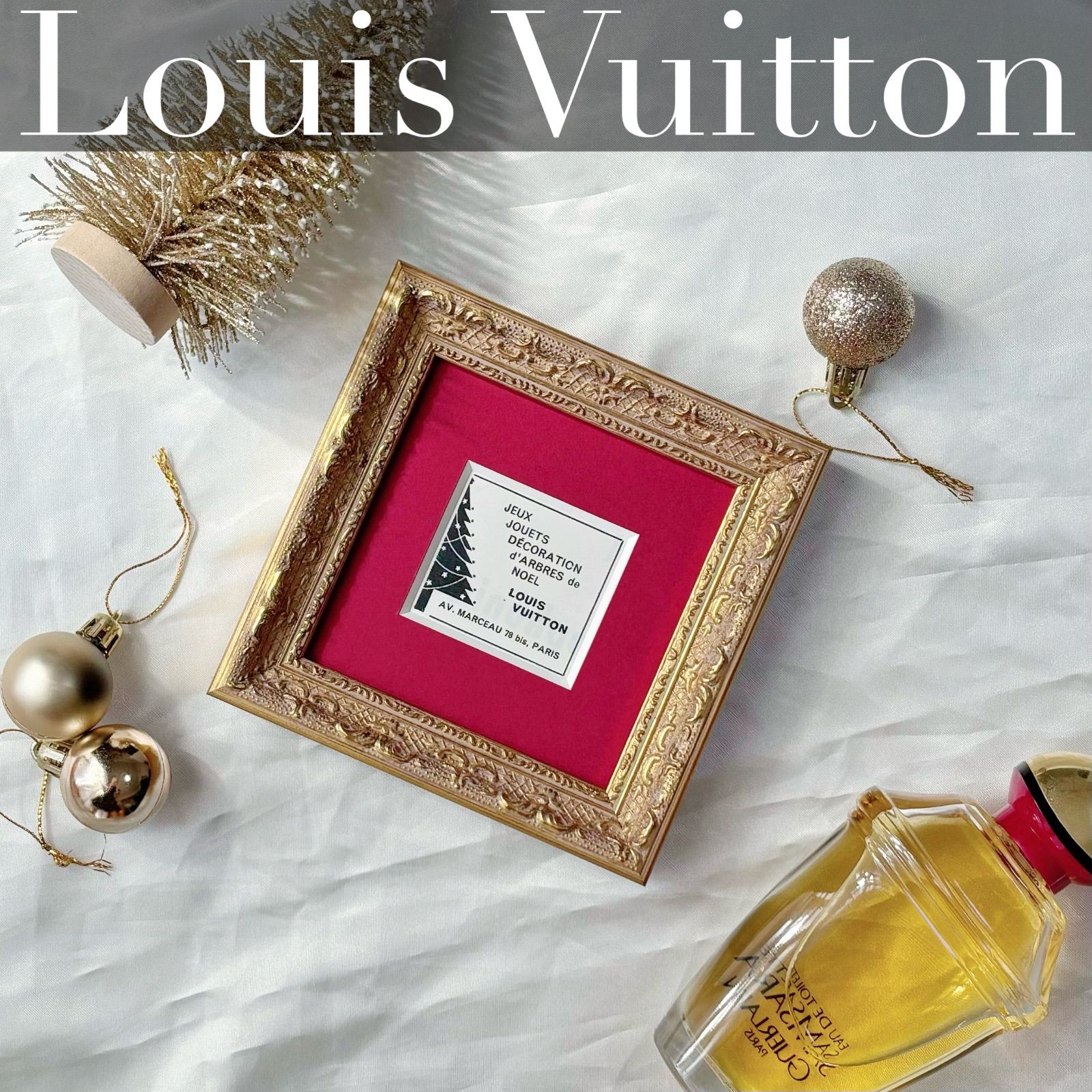 ＜1960 広告＞Louis Vuitton ルイヴィトン ポスター ヴィンテージ アートポスター フレーム付き 額縁 インテリア モダン おしゃれ かわいい 壁掛け ポップ  レトロ モノクロ モノトーン 赤 クリス