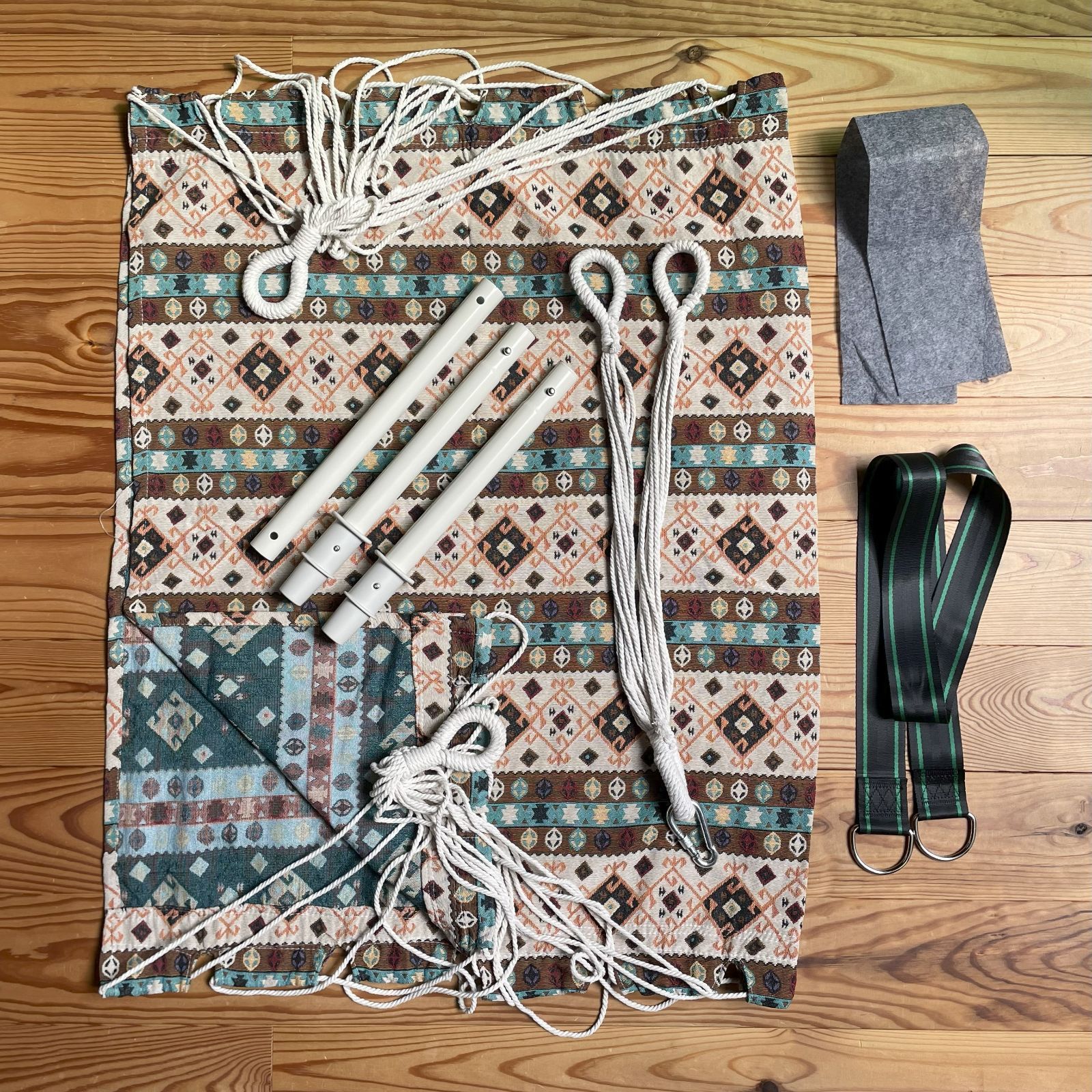 ハンモックチェアー ハンキングチェアー 吊り下げハンモック ハンモックブランコ 棒付き OLIVEOS_COM_TR