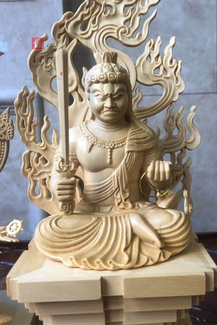 修縁堂】最高級 木彫仏像 五大明王像一式 彫刻 一刀彫 天然木檜材 仏教 修縁堂】最高級 木彫仏像 五大明王像一式 彫刻 一刀彫 天然木檜材 仏教