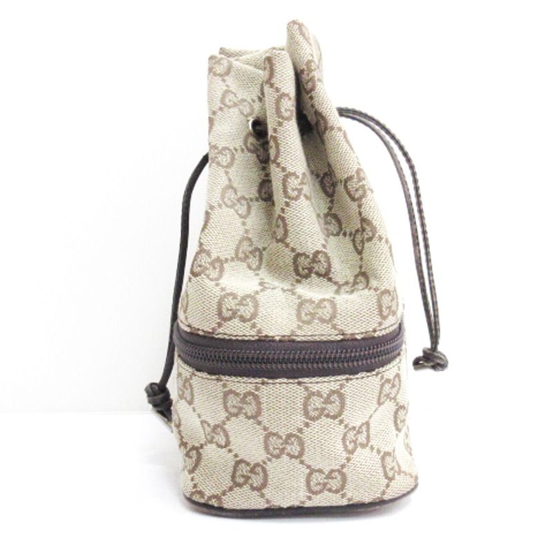 グッチ GUCCI GGキャンバス 巾着 ポーチ ミニハンドバッグ