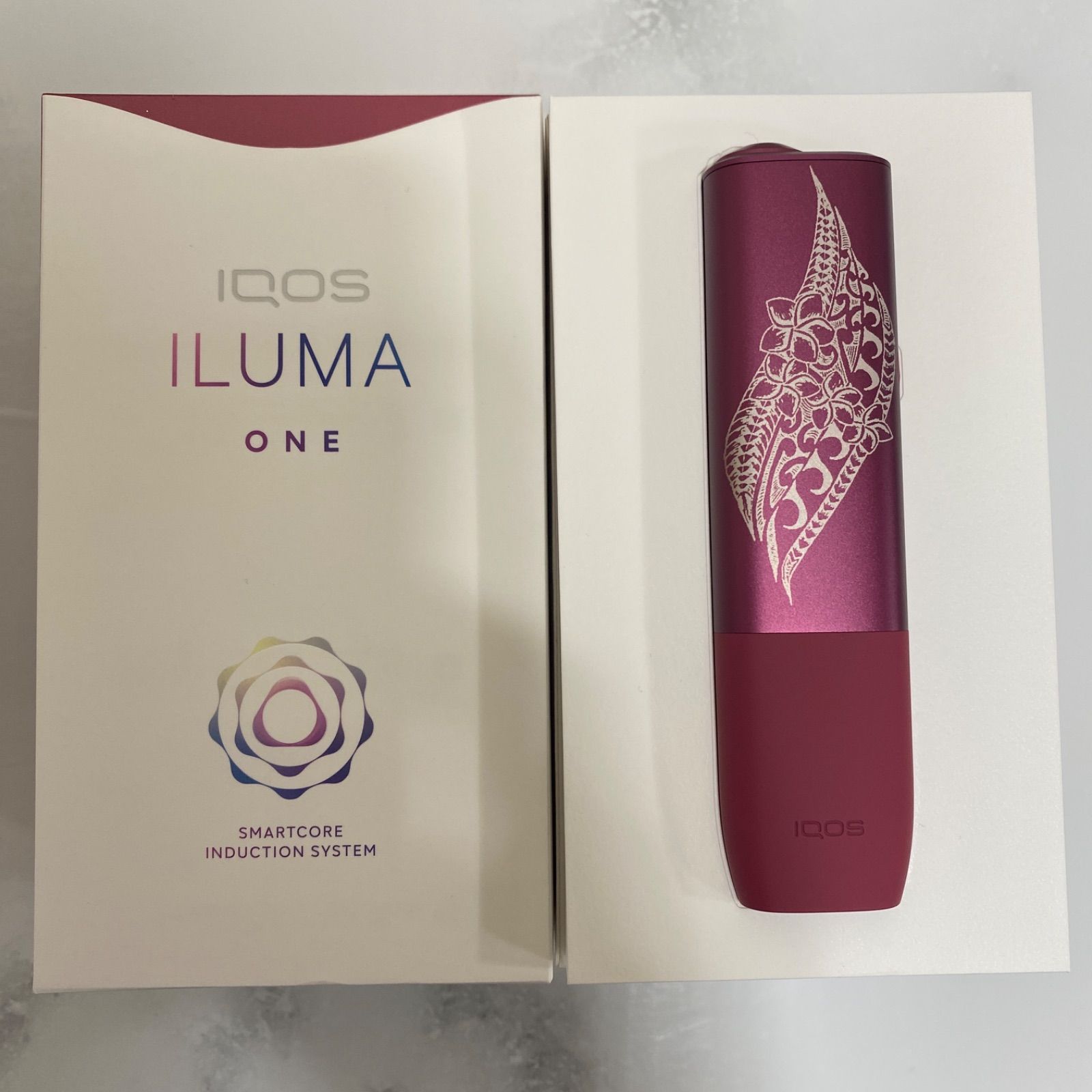 iQOS ILUMA ONE イルマ ワン レーザー加工 トライバル プルメリア-