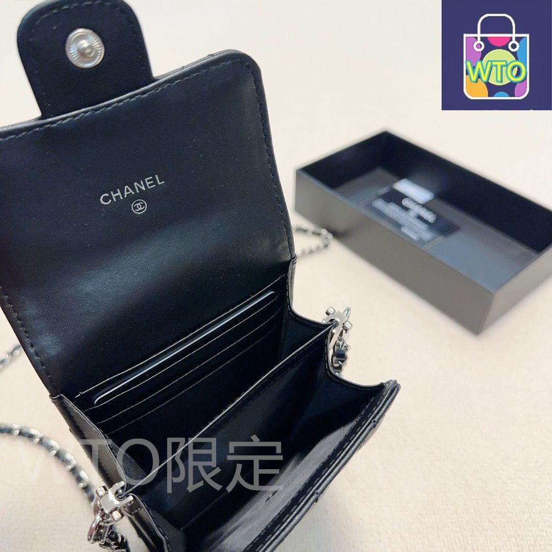 今日特価】Chanel シャネル 多機能手機ポーチ 羊皮に刺繍を施し