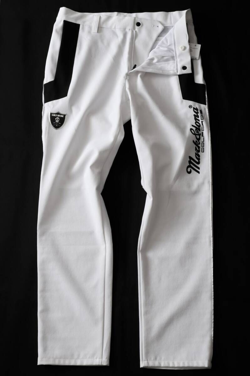 マークアンドロナ　パンツ44(S) 新品】マークアンドロナ パンツ グリーン×黒 サイドライン 裾