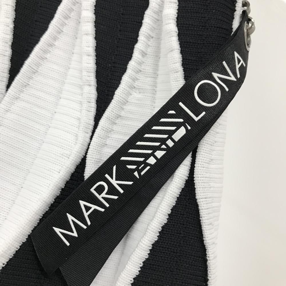 送料無料の商品多数！ 超 マークアンドロナ ニットスカート 白×黒 総柄 ウエストゴム 裏地付 レディース 38 M ゴルフウェア MARK＆LONA