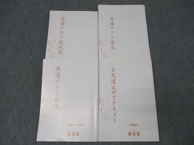 WZ26-122 壺溪塾 共通テスト現代文/古文/漢文/サブテキスト 国語 通年セット 2023 計4冊  053M0D