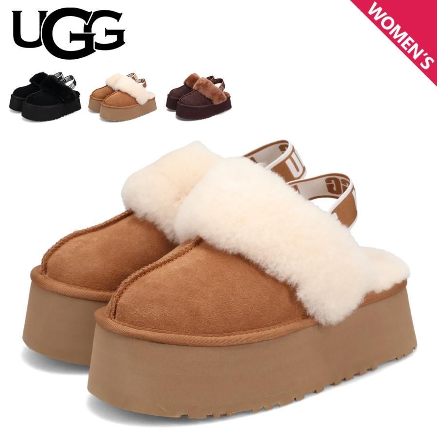 UGG アグ サンダル ファー ファンケット レディース 厚底 FUNKETTE ブラック ブラウン ダークブラウン 黒 1113474