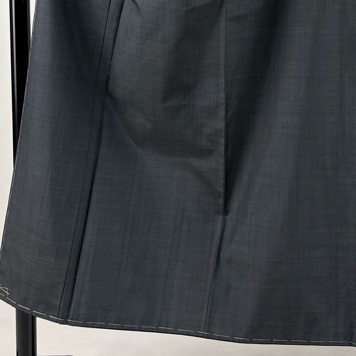 男着物 身丈148 cm 裄丈72 L 袷 アンサンブル 紬地 灰色 正絹 秀品