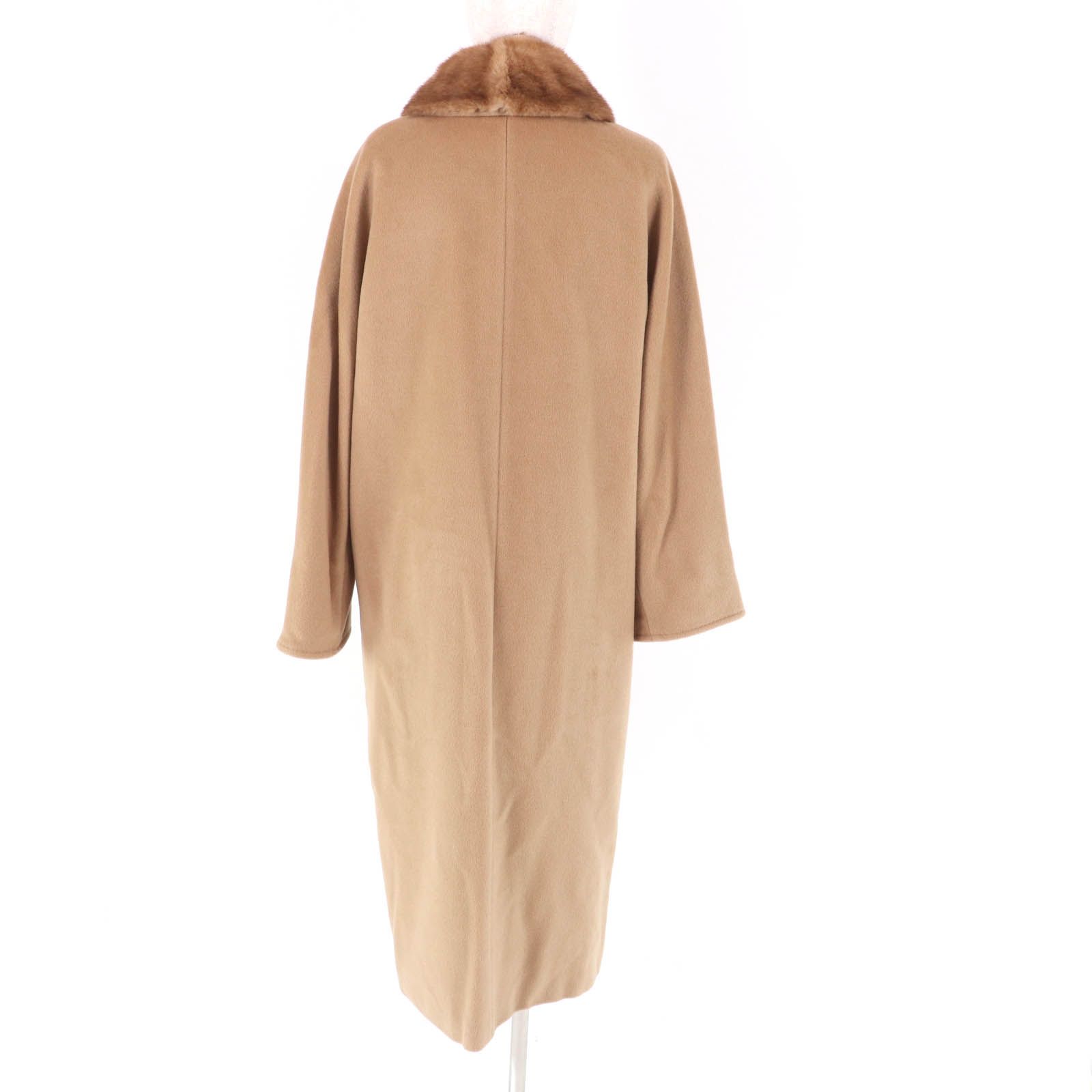美品 白タグ MaxMara マックスマーラ カシミヤキャメル ファー コート