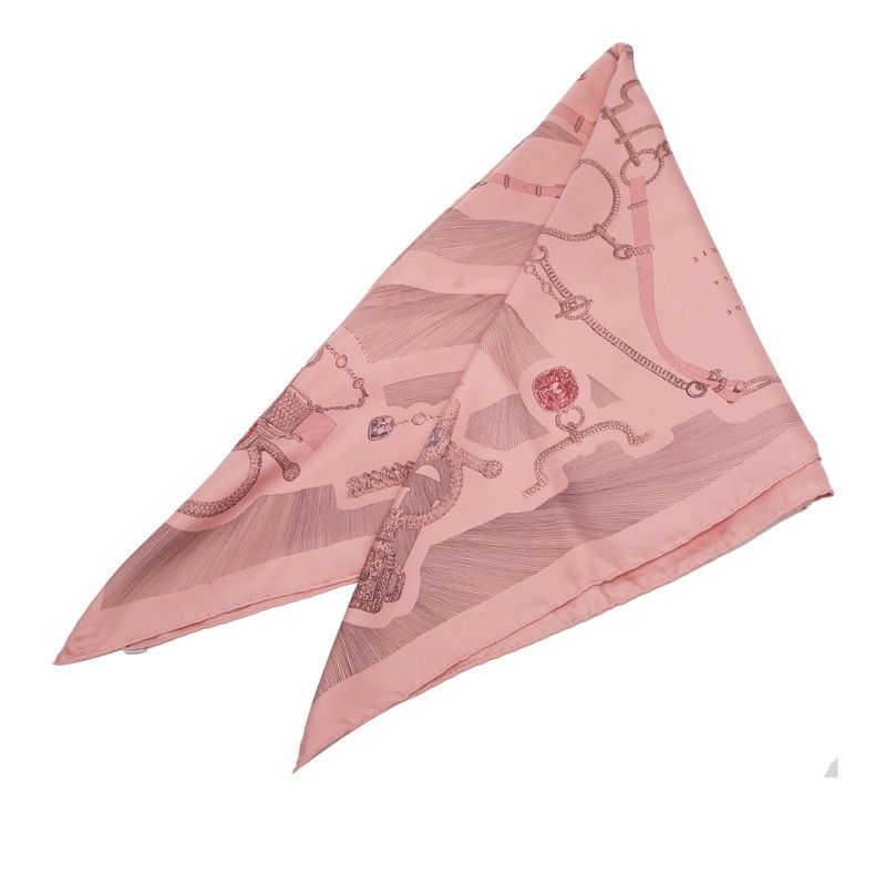 エルメス カレ90 PLANCHE D ETVDE 宝石 ピンク シルク レディース HERMES 1-0233389