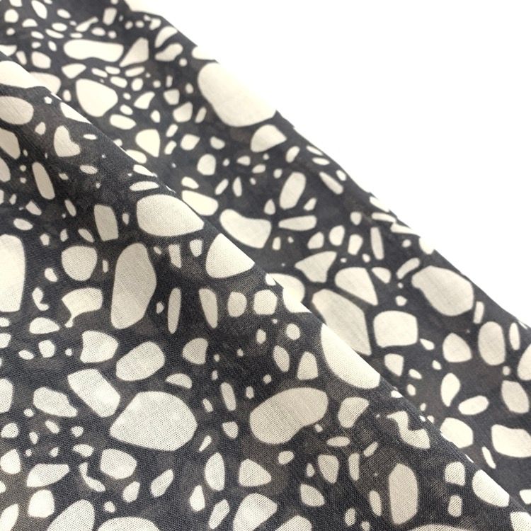 HYKE ハイク W/P PEBBLE PRINTED WIDE LEG PANTS ぺブルプリントワイド 