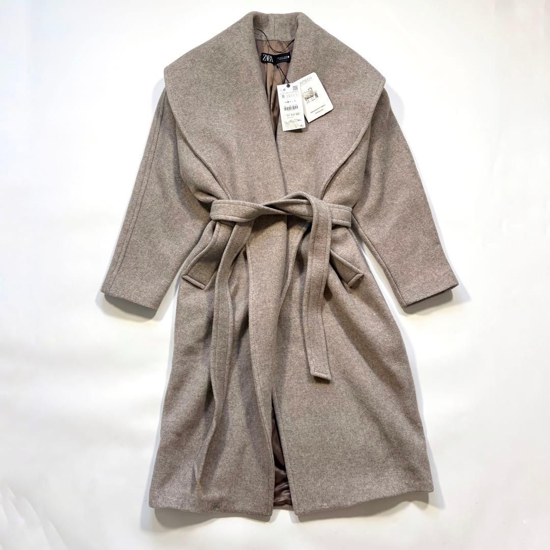 タグ付き】ZARA MANTECO ビッグカラー 工場 ベルト ロングコート ザラ