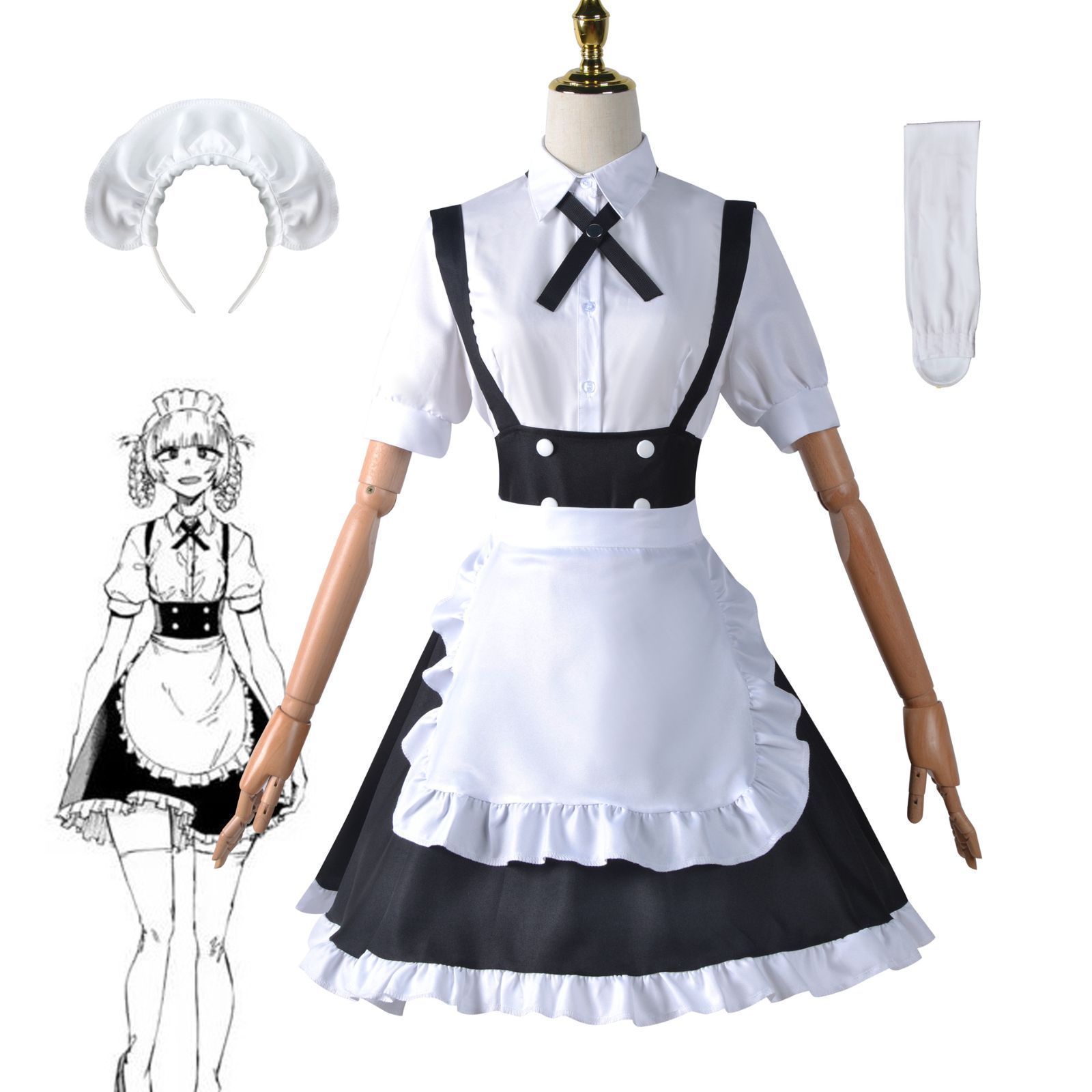 よふかしのうた 七草ナズナ コスプレ 衣装 メイド服 コスチューム ハロウィン 学園祭 イベント コスプレ