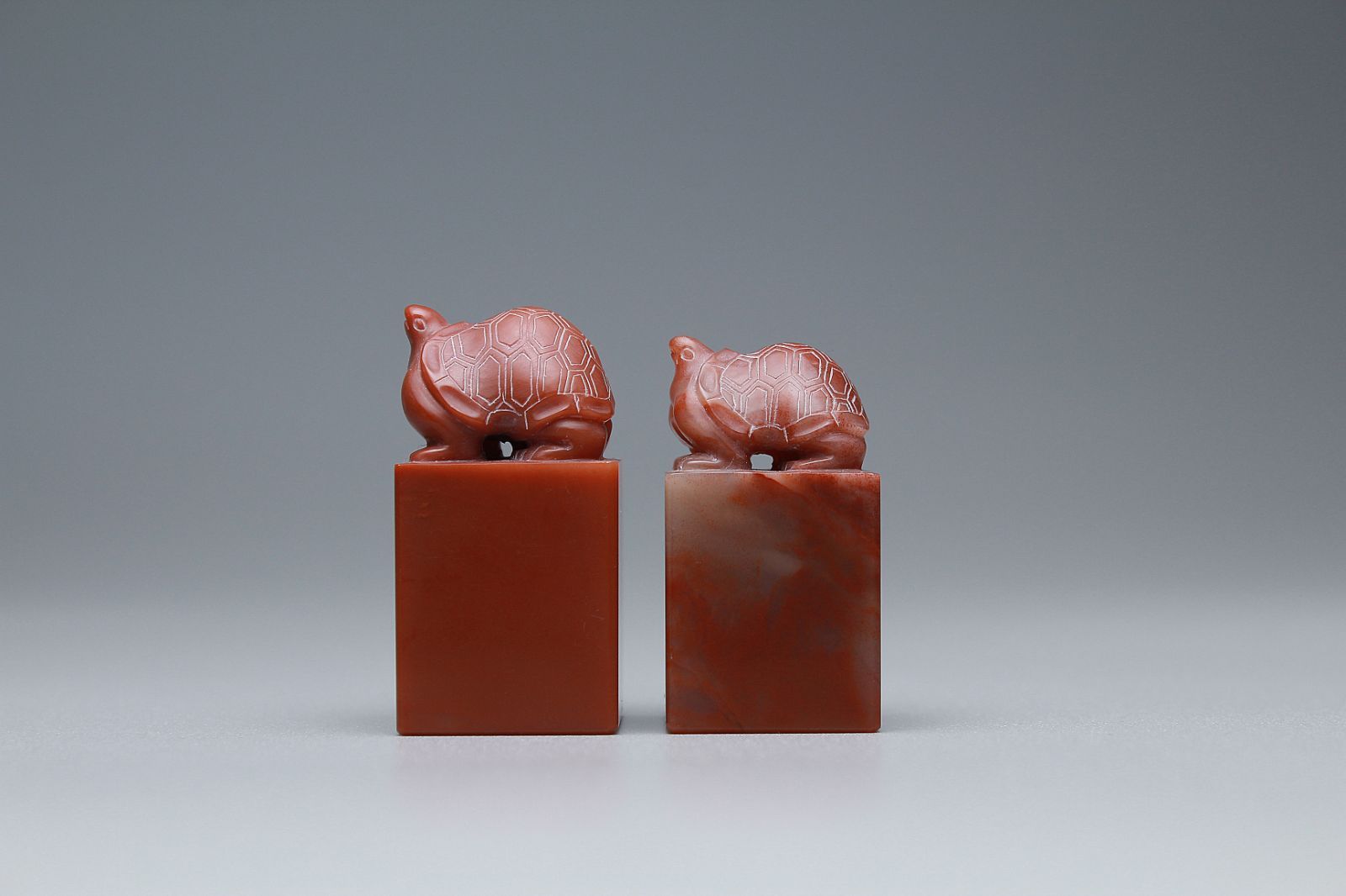 貔貅瓦钮】 古獣 対章 ベア 大材 美品 高級印材 篆刻 印石 巧色 箱付き