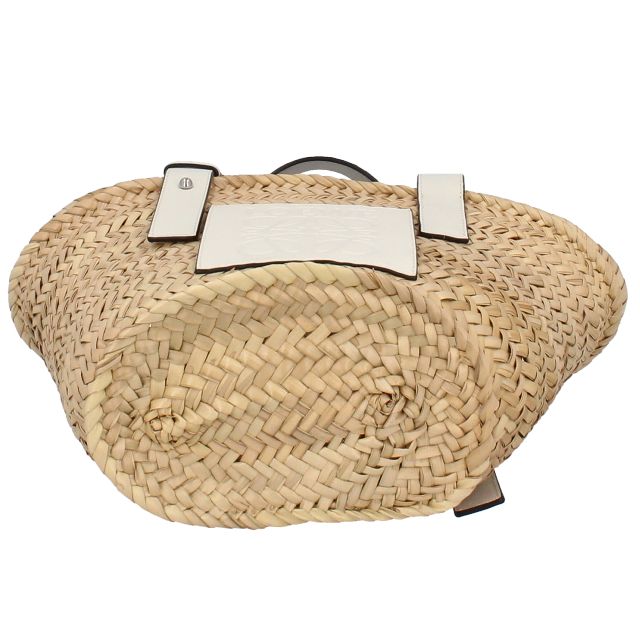 超美品　LOEWE ロエベ　バスケットバッグ　スモール　（ヤシの葉&カーフ） バスケットバッグ スモール（ヤシの葉&カーフ） ベージュ - LOEWE