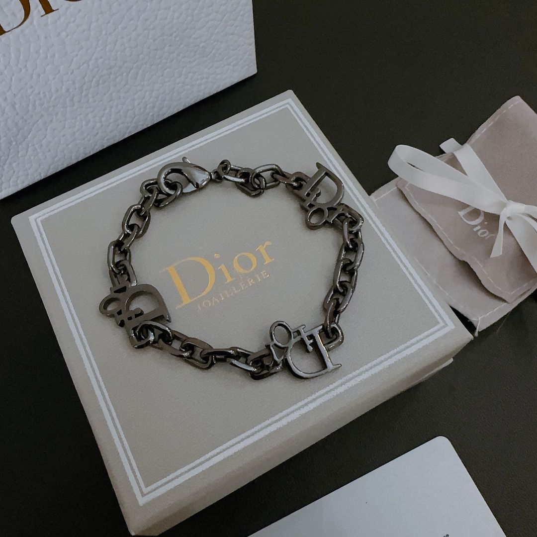 Christian Dior クリスチャンディオール  黒  チェーンリンク ブレスレット