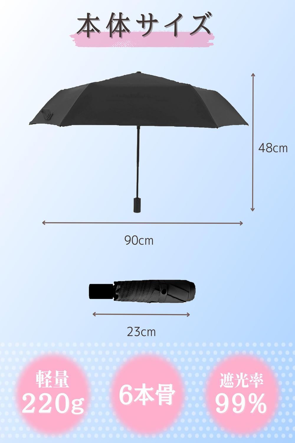 【人気商品】ブラックチョコ 【国内検査機関 JIS認証済】最強日傘 UVカット 晴雨兼用 超軽量 折りたたみ傘 遮光 遮熱 100 折り畳み傘 紫外線遮蔽 ワン