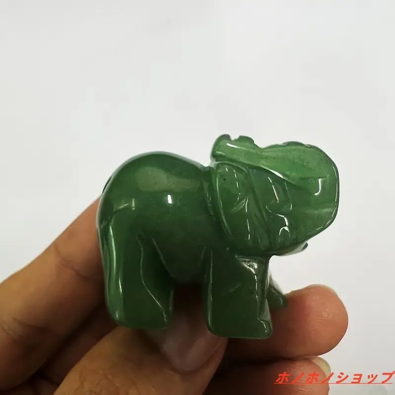 象の像 翡翠石 🎔 デスクデコレーション ホームデコレーション 家具