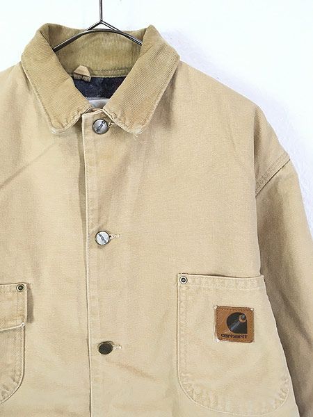 古着 90s USA製 Carhartt 裏地 ブランケット ブラウン ダック - 古着屋