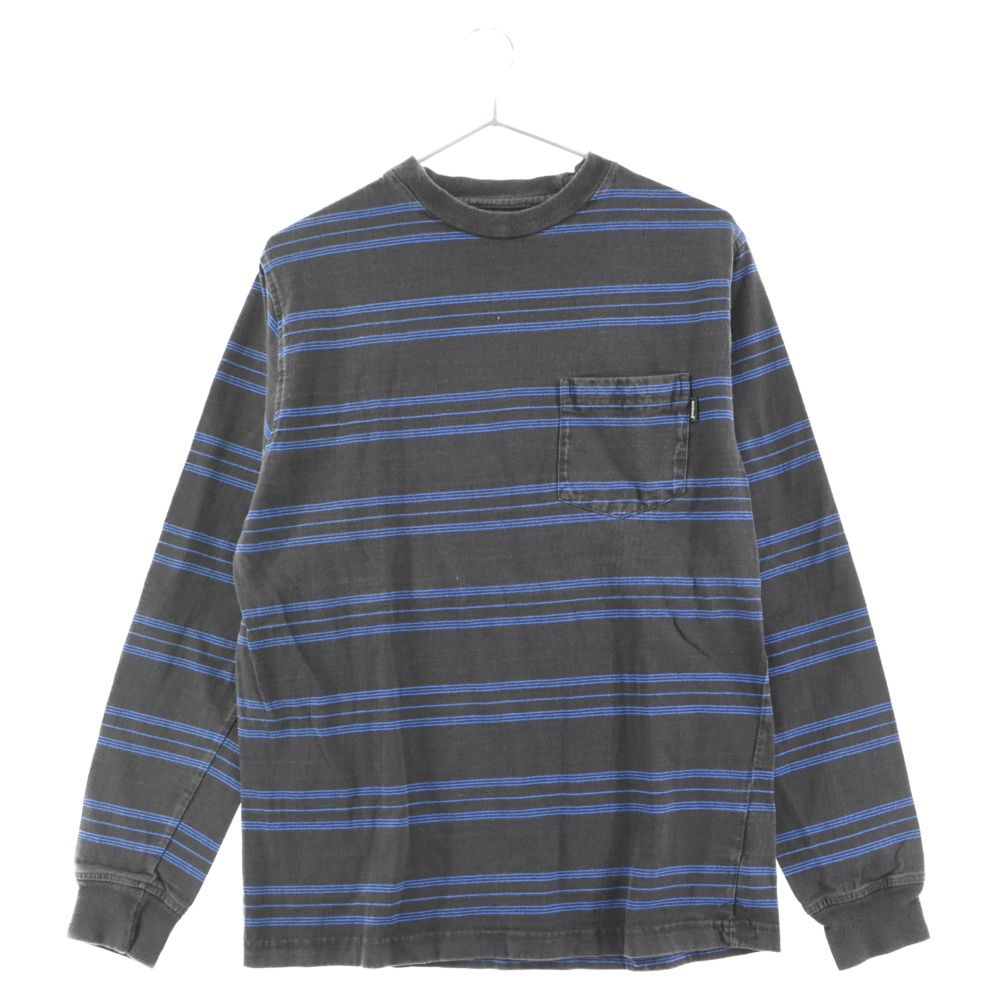 90s OLD STUSSY ボーダー 長袖 Tシャツ オールド 紺タグ ロンT STUSSY