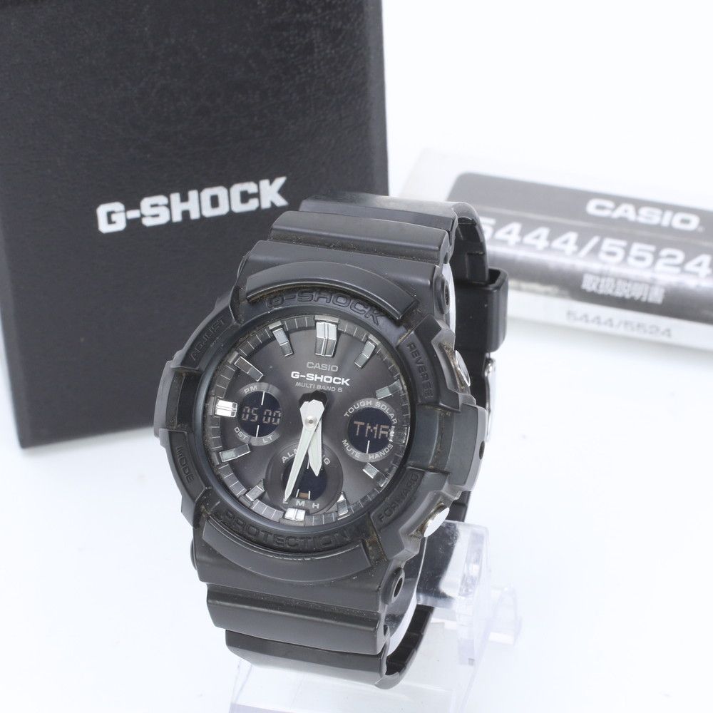 美品 CASIO カシオ G-SHOCK GAW-100B-1A 腕時計 ブラック 黒 電波ソーラー 20気圧防水 時計 ウォッチ メンズ MMM BL5-4