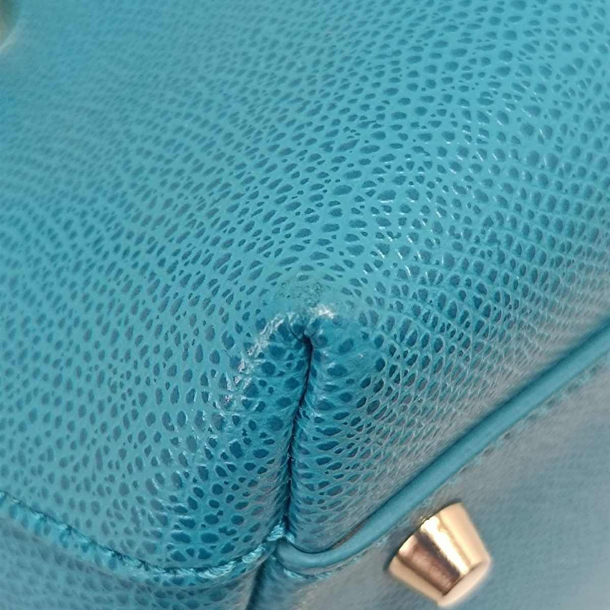 FURLA 青 レザー ハンドバッグ FURLA(フルラ) ハンドバッグ美品 パイパー ライトブルー レザー