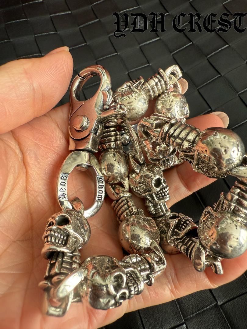 ウォレットチェーン スカルクロスバイカーウォレットチェーン 刻印有り SLKWC