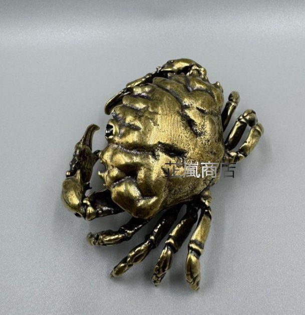 銅 細工 蟹 茶道具 八方来財 茶道茶寵 装飾品 工芸品 置物