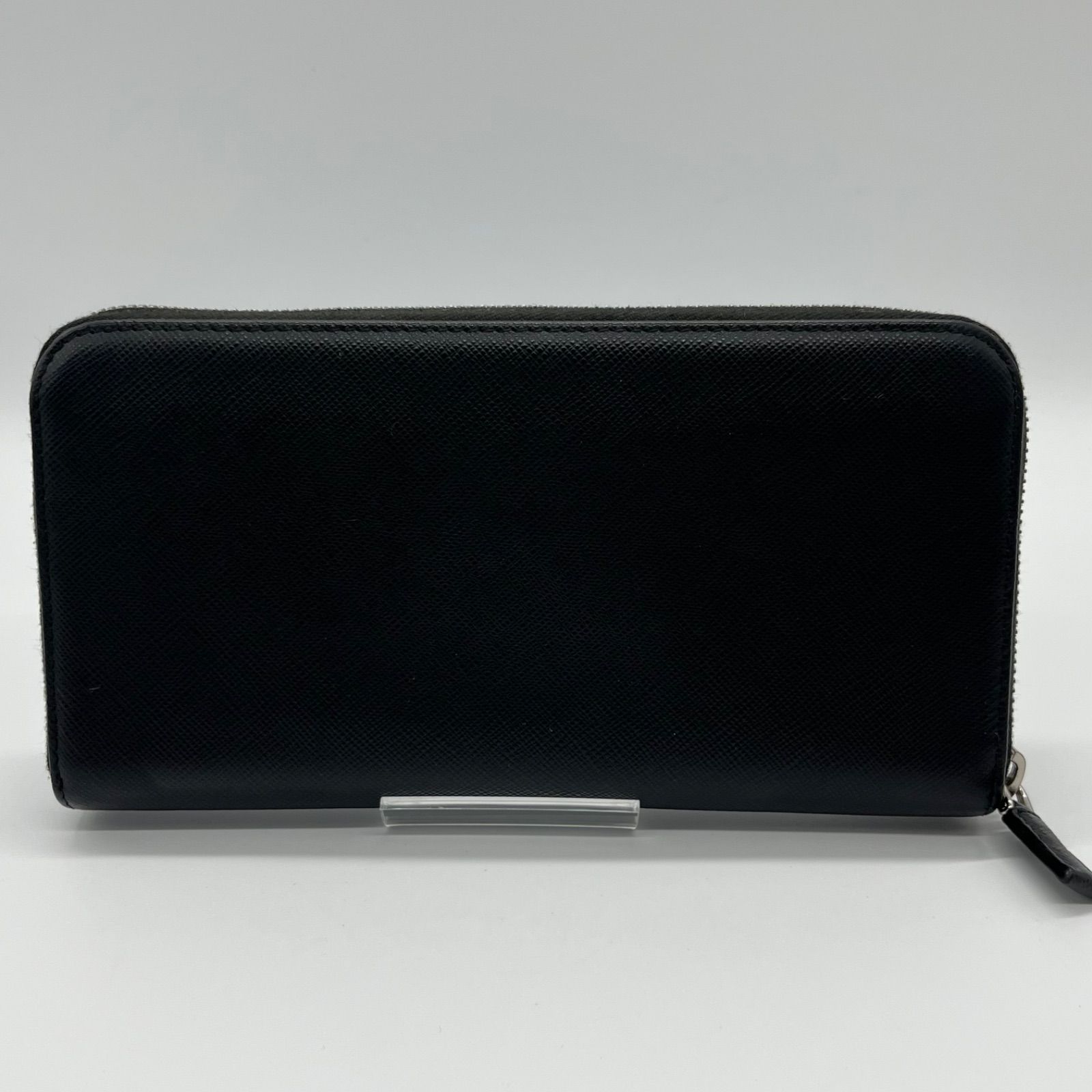 極美品】PRADA サフィアーノ ラウンドファスナー プラダ 長財布 黒  