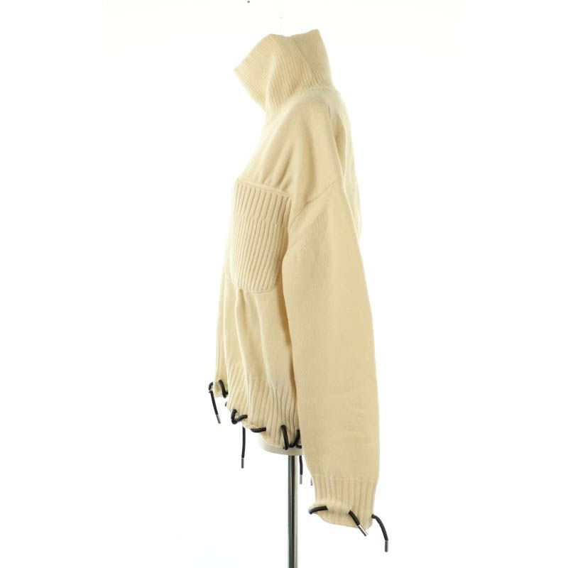 サカイ sacai タートルネック ニット セーター プルオーバー ウール 2 アイボリー 黒 22-06414 /CX ■OS レディース サカイ sacai タートルネック ニット セーター プルオーバー