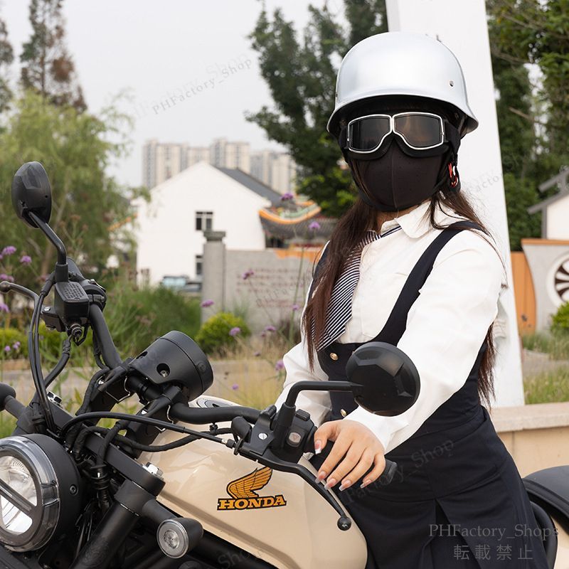 ハーフヘルメット 半キャップ 半ヘル 軽量 ヘルメット DOT承認 オートバイク用 バイクヘルメット レトロ 軽量 耐久性 安全性 通気性 男女兼用 ホワイト マットブラック A146