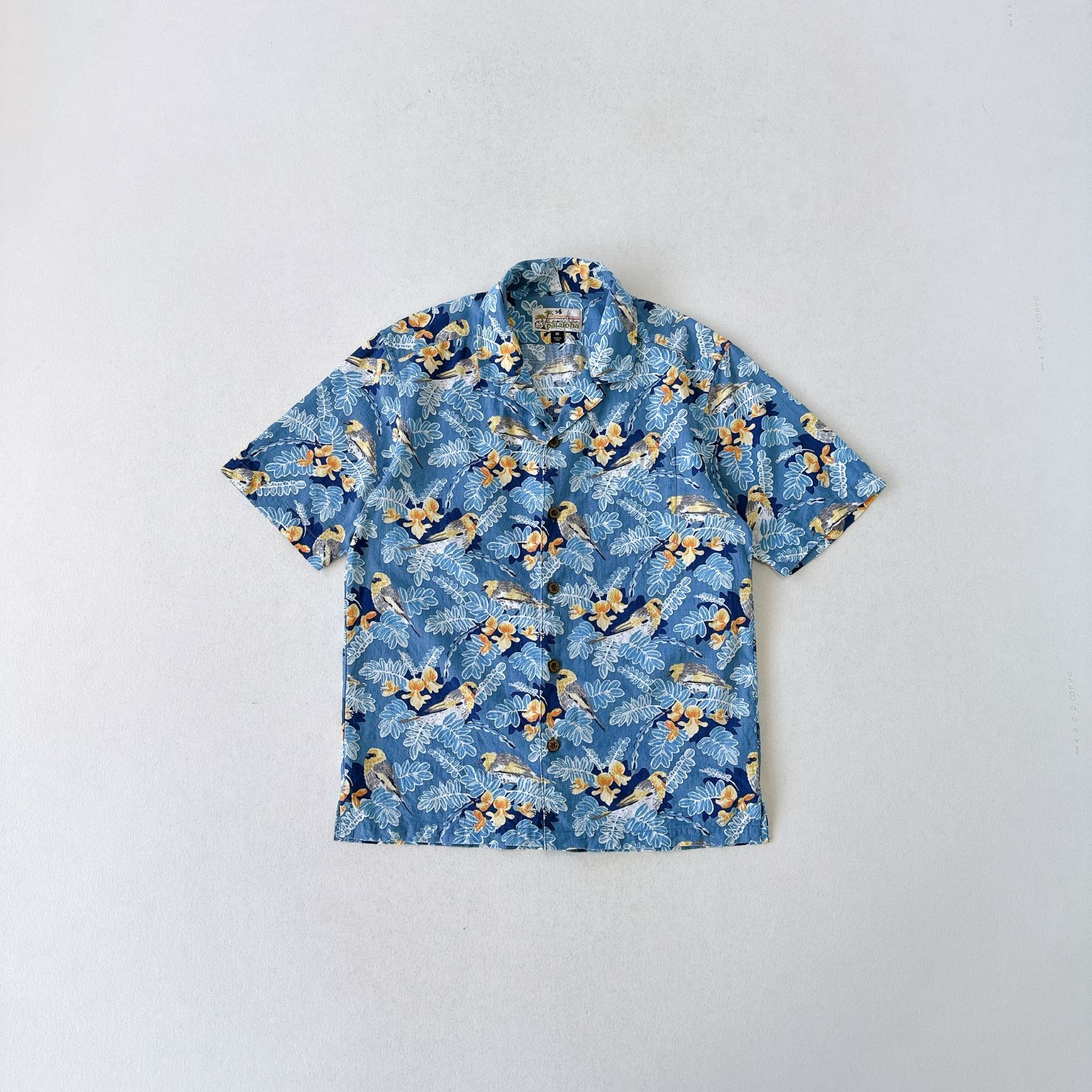 【pataloha パタロハ】鳥総柄 アロハ半袖シャツ　パタゴニア　サイズ4 美品 パタロハ L 87年製 極楽鳥花 レーヨン パタゴニア アロハ