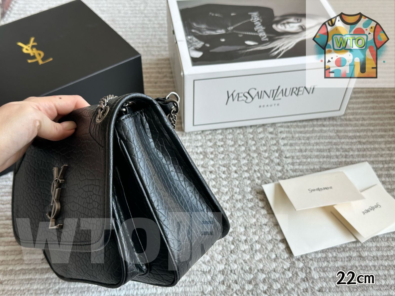 今日 YSL Bubble Leather Niki Messenger Bag ワイエスエル バブルレザー ニキ メッセンジャーバッグ-WTO輸入1
