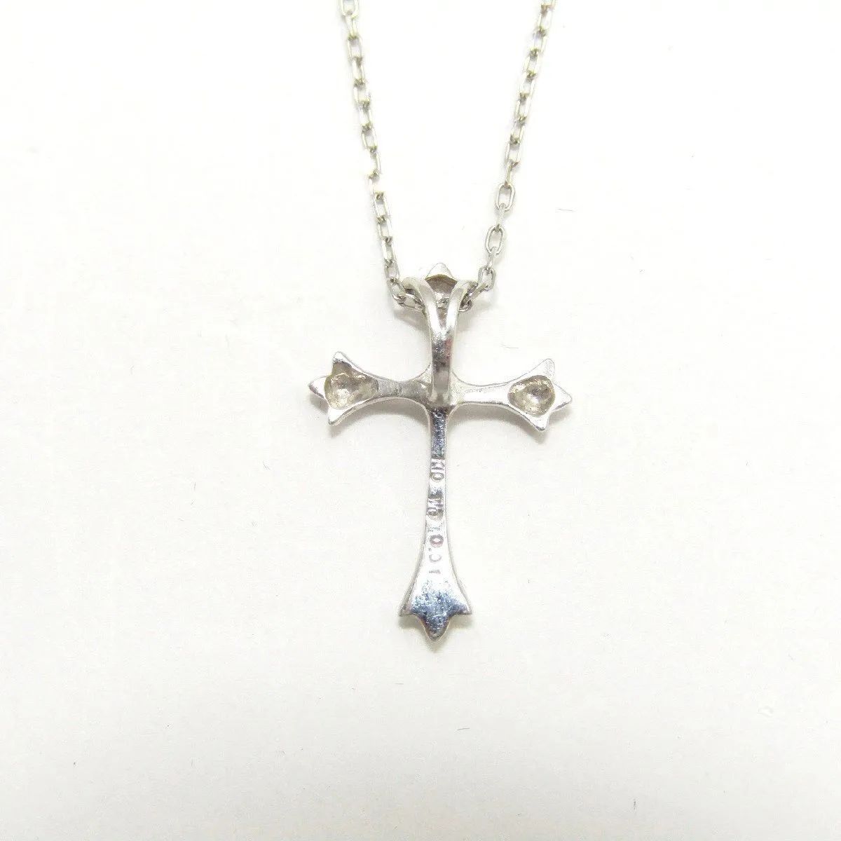 ダイヤモンドネックレス　K10WG　ペンダントネックレス　クロス　D0.03 ダイヤモンドネックレス K10WG ペンダントネックレス クロス D0.03