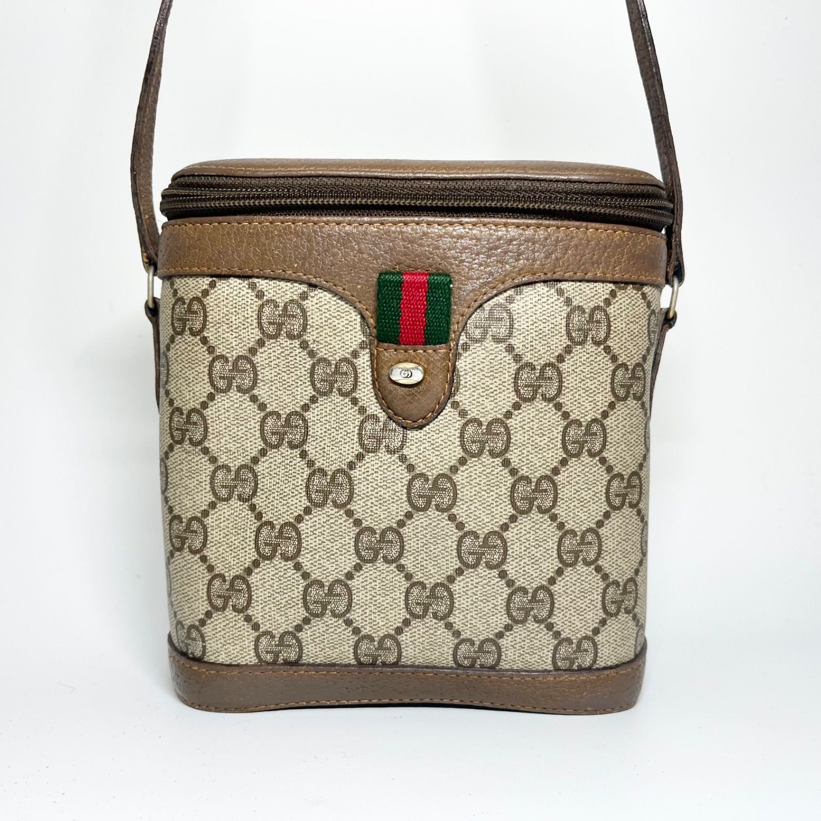 美品】GUCCI オールドグッチ GGプラス バケツ型 シェリーライン 美品】GUCCI オールドグッチ GGプラス バケツ型 シェリーライン