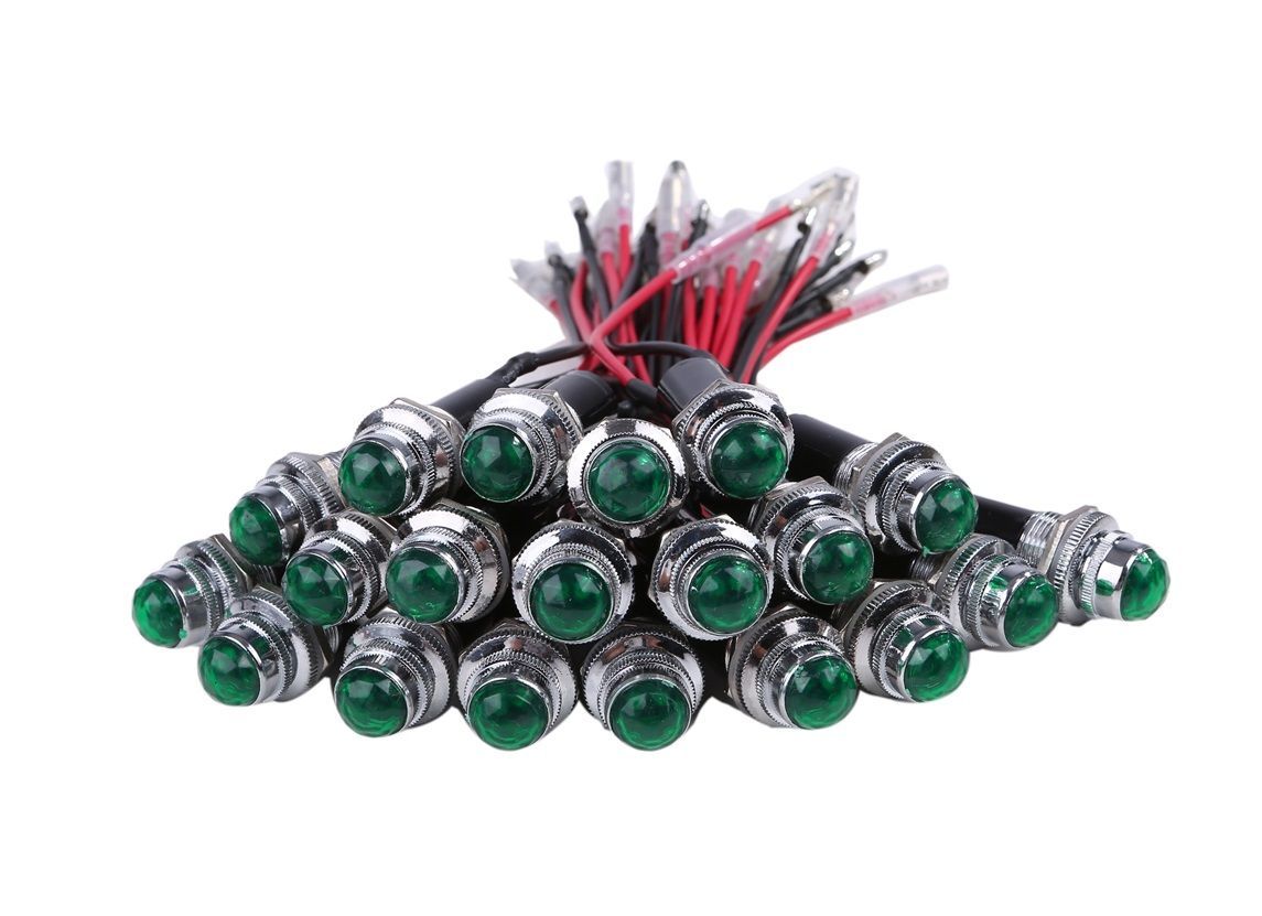 40個セット グリーン パイロットランプ ダイヤカット 24V 16mm 16φ 24V LED パイロット ランプ ダイヤカット 20個セット 16㎜ 16φ