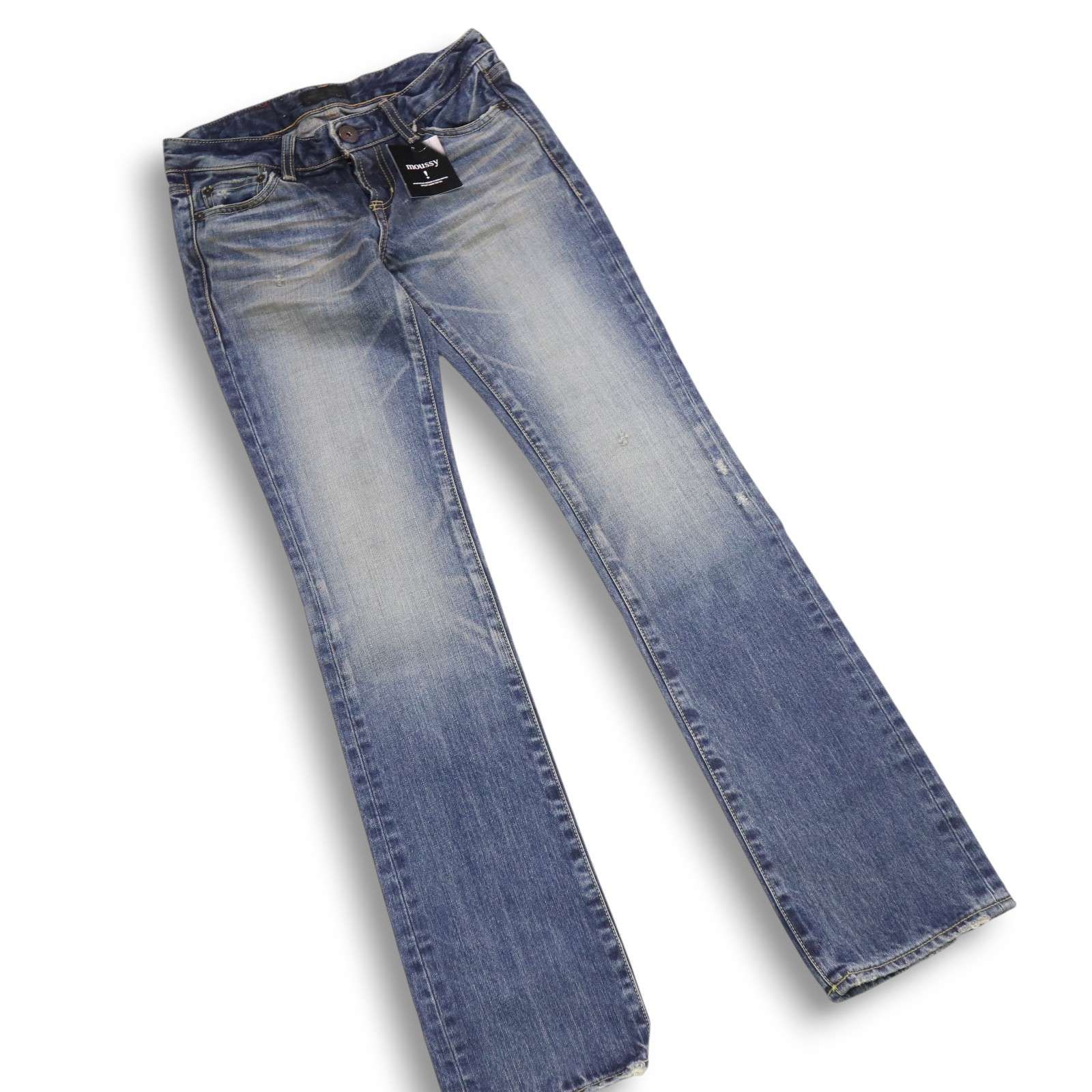 新品 Y2K】 MOUSSY マウジー ダメージ加工☆ スリム ブーツ