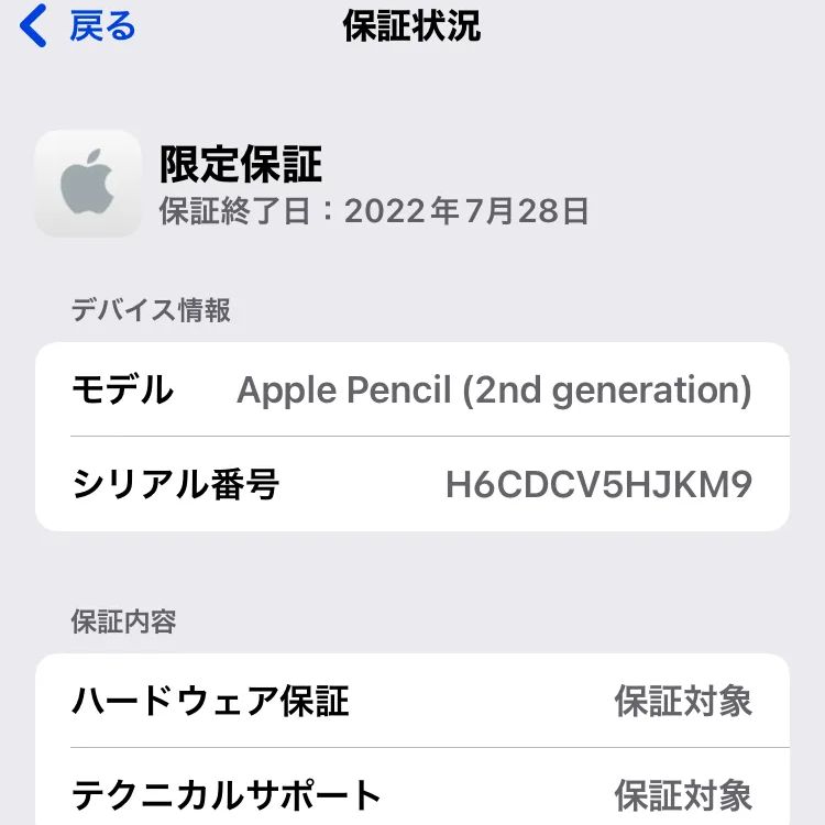 アップル限定保証あり Apple Pencil (第2世代)