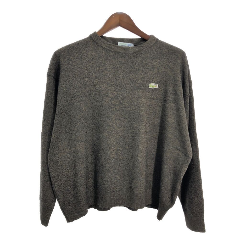 80年代 フランス製 CHEMISE LACOSTE シュミーズ ラコステ ウール ニット セーター ブラウン (メンズ XL相当) 中古 古着 T1621