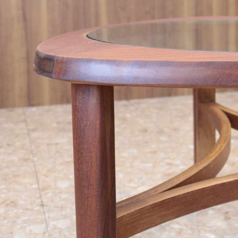 ローテーブル NATHAN ガラステーブル ヴィンテージ 木製 ミッドセンチュリー 北欧 MARWIL-DEMENAGEMENTS_CH