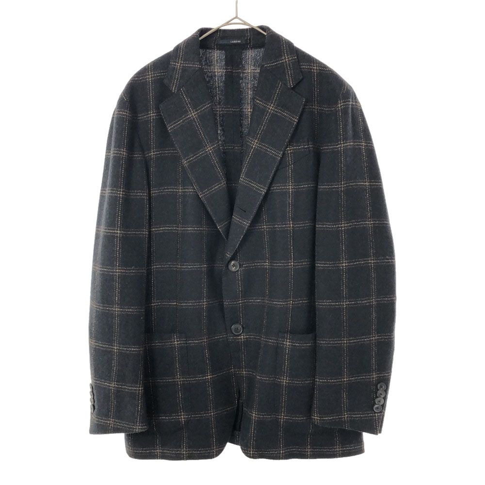 ラルディーニ テーラードジャケット チェック リネン混 ベージュ系 44